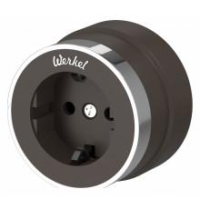 Розетка с заземлением Werkel Vintage (мокко матовый/хром) W5871052