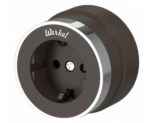 Розетка с заземлением Werkel Vintage (мокко матовый/хром) W5871052
