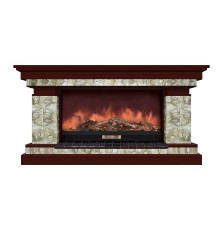 Комплект из электрокамина напольного и портала (143x45x80 см) Брайтон Карелия Premier S86 БР000003
