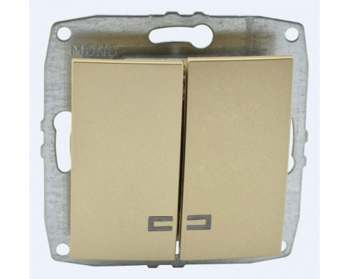 Выключатель двухклавишный с подсветкой без рамки Mono Electric Despina / Larissa 500-002225-103 Выключатель двухклавишный с подсветкой без рамки Mono Electric Despina / Larissa 500-002225-103