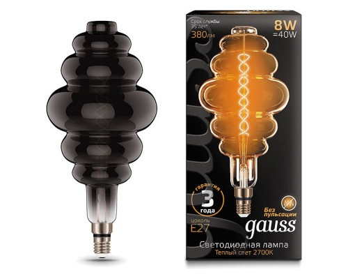 Лампа светодиодная Gauss LED Vintage Filament Flexible E27 8Вт 2700K 159802008 Лампа светодиодная Gauss LED Vintage Filament Flexible E27 8Вт 2700K 159802008
