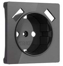 Накладка для розетки с заземлением и 2хUSB Werkel графит акрил W1179544