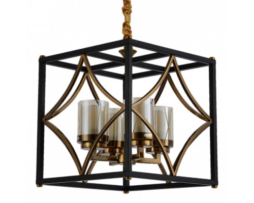 Подвесная люстра LUMINA DECO Quadrato LDP 1223-4 BK+MD Подвесная люстра LUMINA DECO Quadrato LDP 1223-4 BK+MD