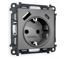 Розетка с заземлением и 2хUSB type A и C, без рамки Ambrella Volt Quant MA660010