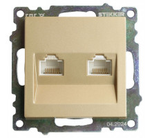 Розетка двойная Ethernet RJ-45 без рамки Stekker Катрин 50009