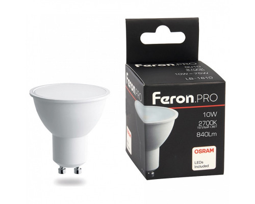 Лампа светодиодная Feron Lb 1610 GU10 10Вт 6400K 38163 Лампа светодиодная Feron Lb 1610 GU10 10Вт 6400K 38163