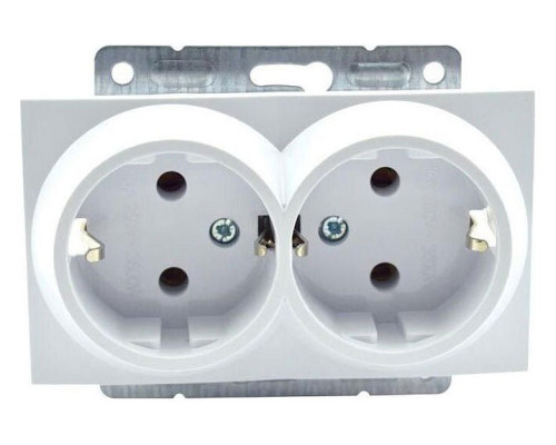 Розетка двойная с заземлением, без рамки Mono Electric Despina / Larissa 500-000104-120 Розетка двойная с заземлением, без рамки Mono Electric Despina / Larissa 500-000104-120