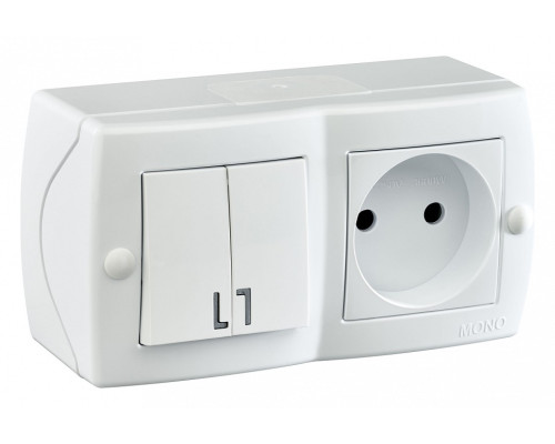 Блок с розеткой и выключателем Mono Electric Octans IP20 104-010101-182 Блок с розеткой и выключателем Mono Electric Octans IP20 104-010101-182