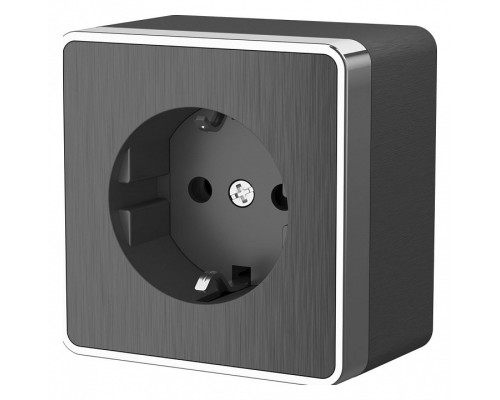 Розетка с заземлением Werkel Gallant (графит рифленый) W5071004 Розетка с заземлением Werkel Gallant (графит рифленый) W5071004