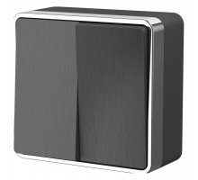 Выключатель двухклавишный Werkel Gallant (графит рифленый) W5020004