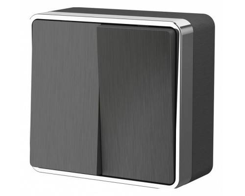 Выключатель двухклавишный Werkel Gallant (графит рифленый) W5020004 Выключатель двухклавишный Werkel Gallant (графит рифленый) W5020004