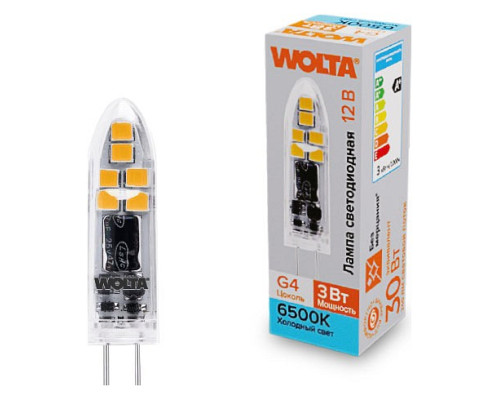 Лампа светодиодная Wolta  G4 3Вт 6500K WSTD-JC-12V3W6KG4-P