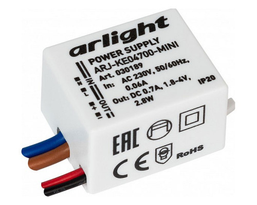 Блок питания с проводом Arlight ARJ 030189 Блок питания с проводом Arlight ARJ 030189