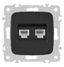 Розетка двойная RJ-11 и Ethernet RJ-45, без рамки Arte Milano am-205 205.44-1.black