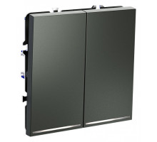Выключатель проходной двухклавишный с подсветкой без рамки Voltum S70 VLS020406