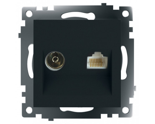 ТВ-розетка и розетка Ethernet RJ-45 без рамки Stekker Катрин 49182 ТВ-розетка и розетка Ethernet RJ-45 без рамки Stekker Катрин 49182