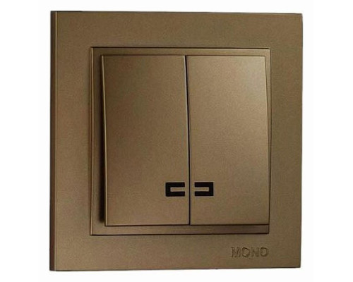 Выключатель двухклавишный с подсветкой Mono Electric Despina 102-232325-103 Выключатель двухклавишный с подсветкой Mono Electric Despina 102-232325-103