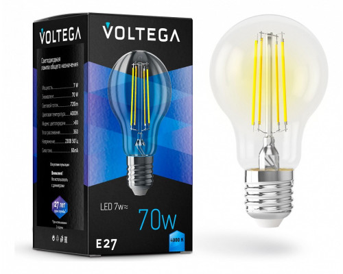 Лампа светодиодная Voltega General purpose bulb E27 7W E27 7Вт 4000K 7141 Лампа светодиодная Voltega General purpose bulb E27 7W E27 7Вт 4000K 7141