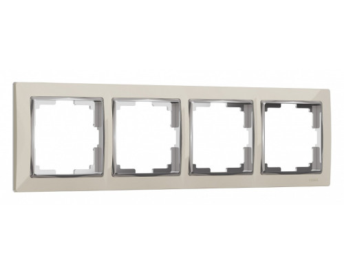 Рамка на 4 поста Werkel Snabb (слоновая кость/хром) W0041903 Рамка на 4 поста Werkel Snabb (слоновая кость/хром) W0041903