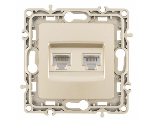 Розетка двойная RJ-11 и Ethernet RJ-45, без рамки Arte Milano am-217 217.44-1.shampan Розетка двойная RJ-11 и Ethernet RJ-45, без рамки Arte Milano am-217 217.44-1.shampan