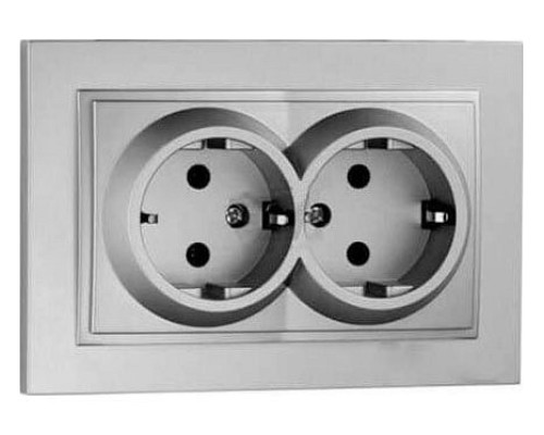 Розетка двойная с заземлением Mono Electric Despina 102-212104-120 Розетка двойная с заземлением Mono Electric Despina 102-212104-120
