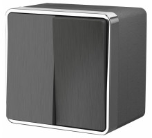 Выключатель двухклавишный влагозащищенный Werkel Gallant (графит рифленый) W5020204