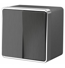Выключатель двухклавишный влагозащищенный Werkel Gallant (графит рифленый) W5020204