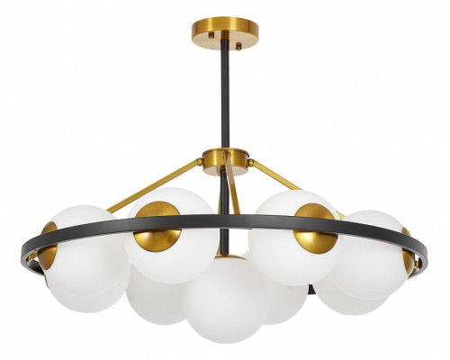 Люстра на штанге LUMINA DECO Donzano LDP 8034-9 BK+WT Люстра на штанге LUMINA DECO Donzano LDP 8034-9 BK+WT