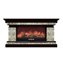 Комплект из электрокамина напольного и портала (143x45x80 см) Брайтон Карелия Premier S86 БР000001