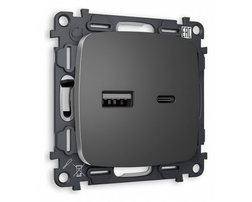 Розетка 2хUSB type A и C без рамки Ambrella Volt Quant MO661010 Розетка 2хUSB type A и C без рамки Ambrella Volt Quant MO661010