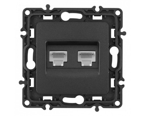 Розетка Ethernet RJ-45 без рамки Arte Milano am-217 217.45-2.black Розетка Ethernet RJ-45 без рамки Arte Milano am-217 217.45-2.black