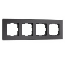 Рамка на 4 поста Werkel Senso (черный, стекло soft-touch) W0043108