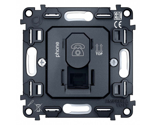 Механизм розетки Ethernet RJ-45 со шторкам Ambrella Volt Quant VM190 Механизм розетки Ethernet RJ-45 со шторкам Ambrella Volt Quant VM190