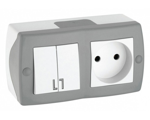 Блок с розеткой и выключателем Mono Electric Octans IP20 104-020001-182 Блок с розеткой и выключателем Mono Electric Octans IP20 104-020001-182