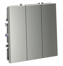 Выключатель трехклавишный без рамки Voltum S70 VLS030105