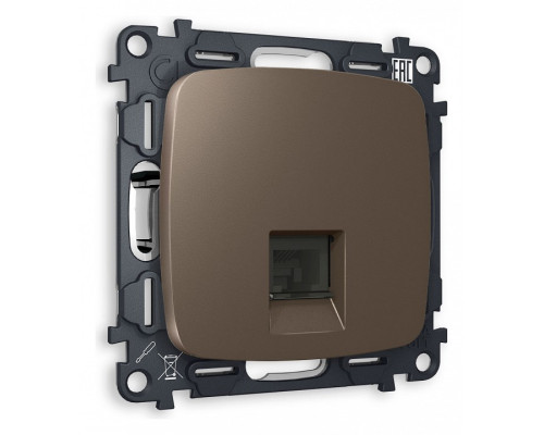 Розетка Ethernet RJ-45 и со шторками, без рамки Ambrella Volt Quant MO642010 Розетка Ethernet RJ-45 и со шторками, без рамки Ambrella Volt Quant MO642010