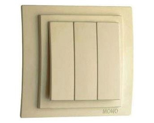 Выключатель трехклавишный без рамки Mono Electric Larissa 103-171722-114 Выключатель трехклавишный без рамки Mono Electric Larissa 103-171722-114
