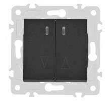 Выключатель для жалюзи с подсветкой без рамки Arte Milano 203 203.39-2.black