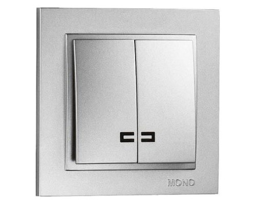 Выключатель двухклавишный с подсветкой Mono Electric Despina 102-212125-103 Выключатель двухклавишный с подсветкой Mono Electric Despina 102-212125-103