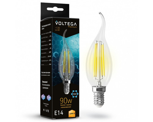 Лампа светодиодная Voltega Candle wind 9W Graphene E14 6Вт 3000K 7220 Лампа светодиодная Voltega Candle wind 9W Graphene E14 6Вт 3000K 7220