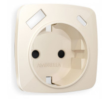 Накладка для розетки с заземлением и со шторками и 2хUSB type A и C Ambrella Volt Quant OP3100