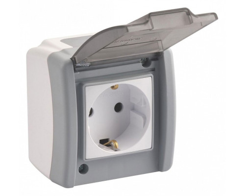 Розетка влагозащищенная с заземлением и крышкой Mono Electric Octans IP54 154-020007-117 Розетка влагозащищенная с заземлением и крышкой Mono Electric Octans IP54 154-020007-117