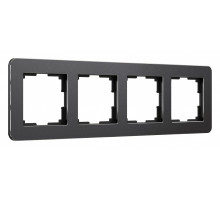 Рамка на 4 поста Werkel Platinum (черный алюминий) W0042608