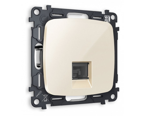 Розетка Ethernet RJ-45 и со шторками, без рамки Ambrella Volt Quant MO312010 Розетка Ethernet RJ-45 и со шторками, без рамки Ambrella Volt Quant MO312010