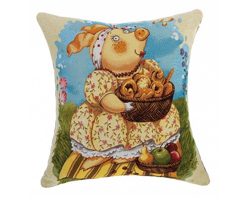 Подушка декоративная (45x45 см) Хозяюшка с баранками 850-902-18 Подушка декоративная (45x45 см) Хозяюшка с баранками 850-902-18