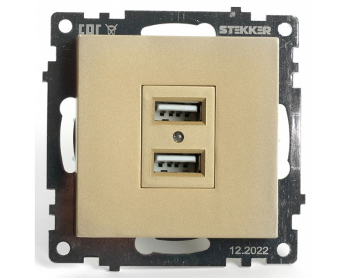 Розетка USB, без рамки Stekker Катрин 49229 Розетка USB, без рамки Stekker Катрин 49229