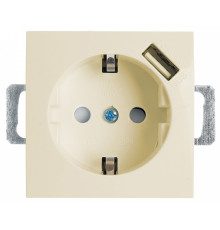 Розетка с заземлением и со шторками и USB, без рамки Stekker PST16-9111 39329