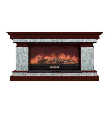 Комплект из электрокамина напольного и портала (143x45x80 см) Брайтон Старый Город Premier S86 БР000013