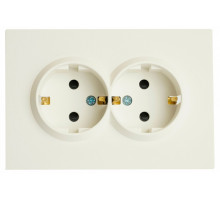 Розетка двойная без заземления и со шторкой, без рамки Stekker RST16-5114-01 49882