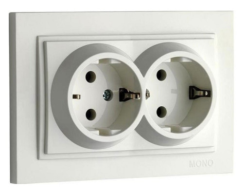 Розетка двойная с заземлением Mono Electric Despina 102-252504-120 Розетка двойная с заземлением Mono Electric Despina 102-252504-120